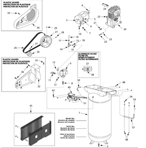 Tank Parts Diagram and Parts List for VT634700AJ  Campbell Hausfeld Compressor